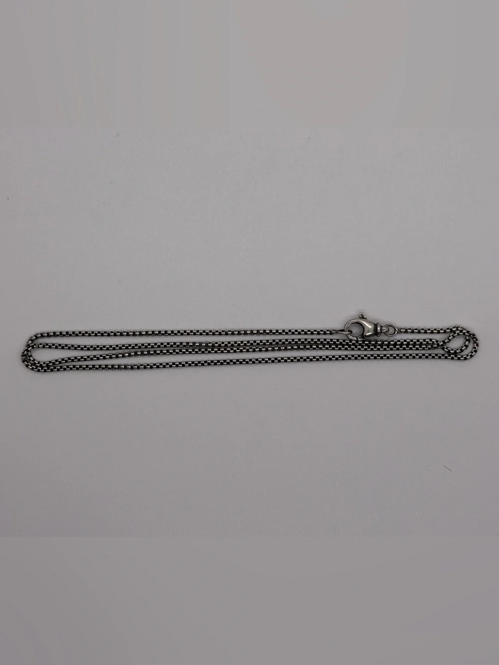 David Yurman 22in Box Chain Necklace with original Brown Box and Suede Pouch
